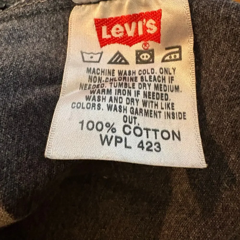 Vintage Y2K Levis 501 Faded Black Denim Jeans Mens 33x30 Button Fly Straight
